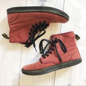 Dr. Martens Shoreditch Cherry Red Canvas Boots